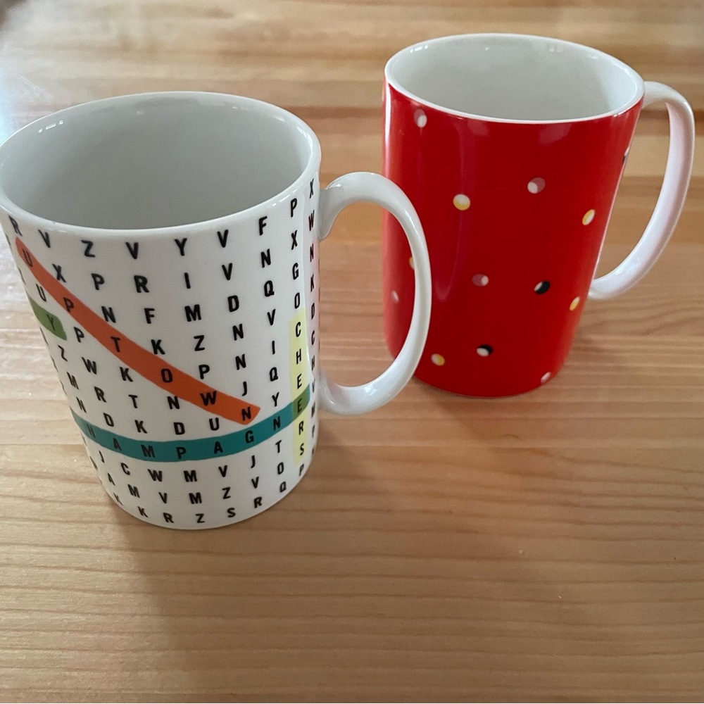 Two Kate Spade mugs 12 ounces each ,one called say the word Both made by Lenox